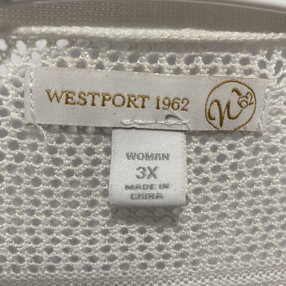 Westport 1962 Women White Kimono Cover Up Womens Plus Sz 3X Lace Vacation Travel - Picture 4 of 8